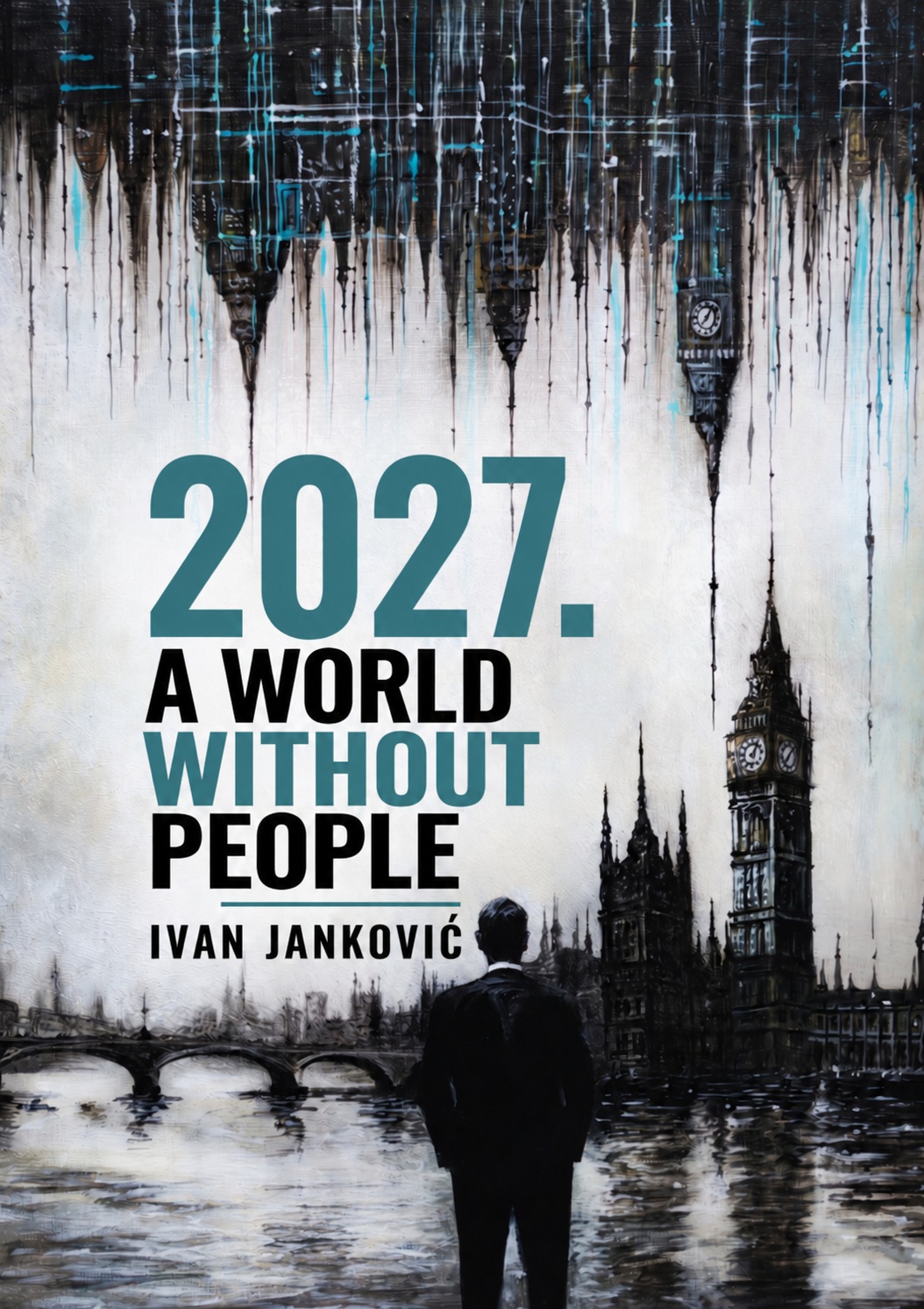 Official English cover of 2027: A World Without People by Ivan Janković, featuring reflected London and Big Ben